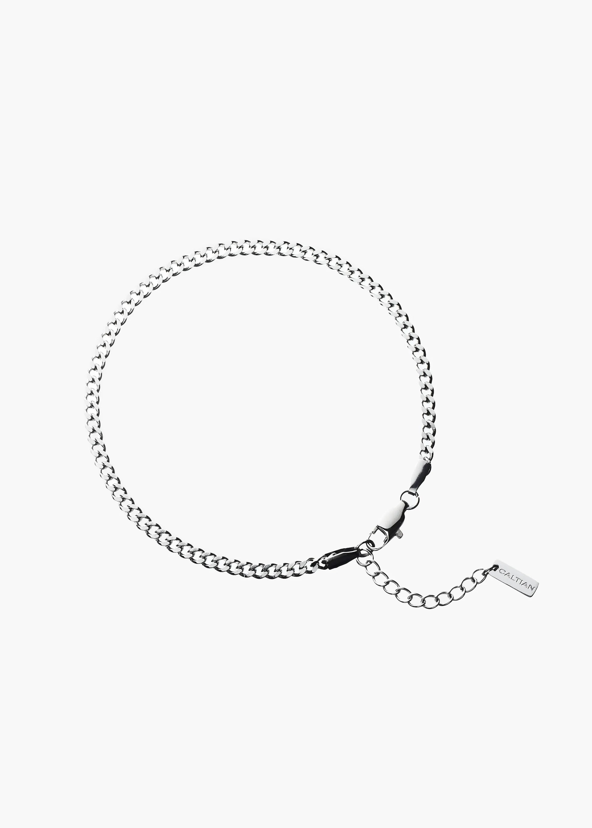 Caltian stainless steel cuban bracelet mens jewelry