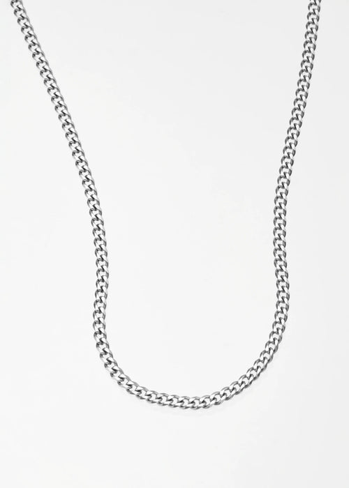 Caltian stainless steel 4mm cuban necklace mens jewelry chain
