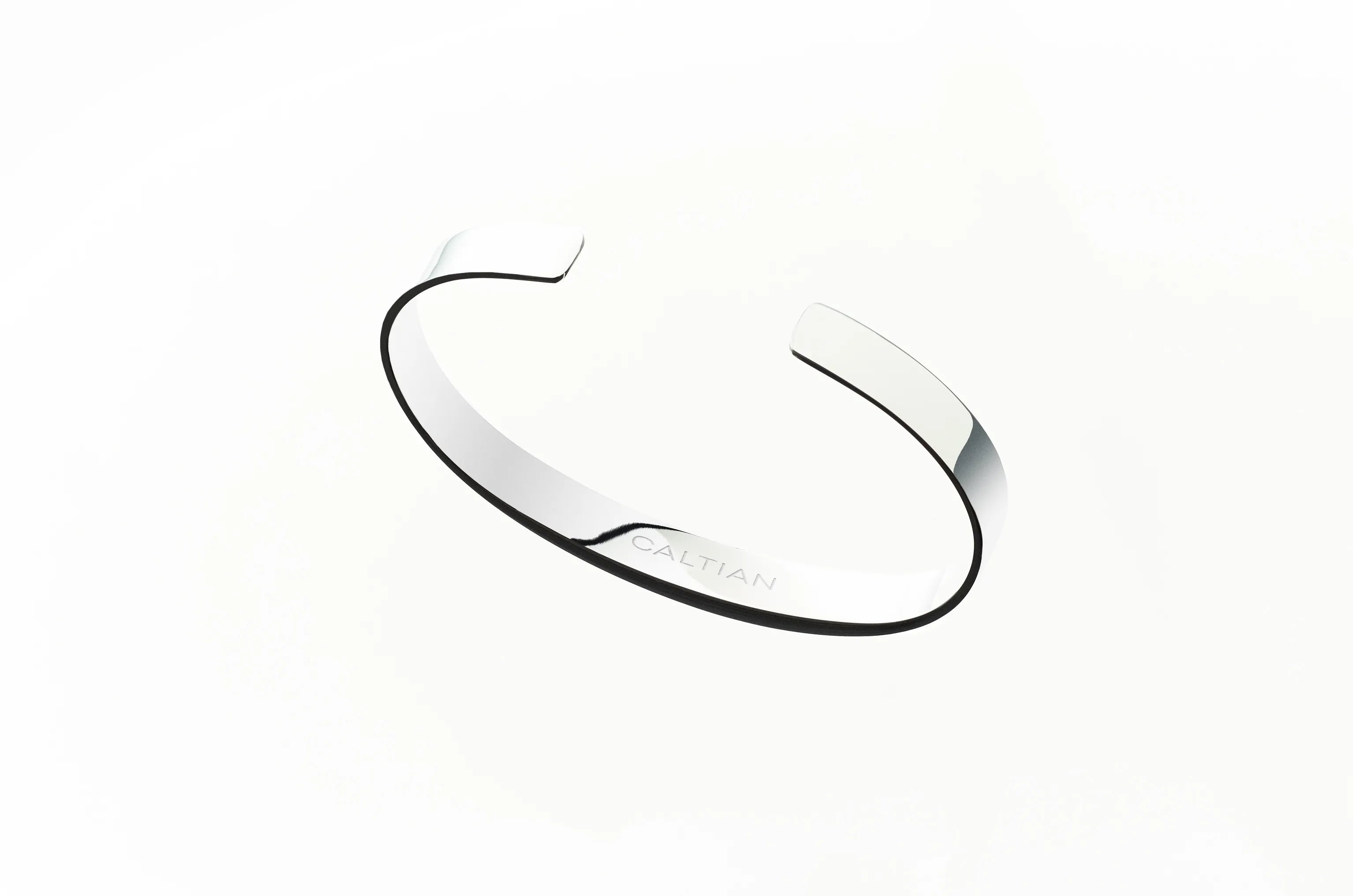 masculine men's cuff bracelet in silver stainless steel