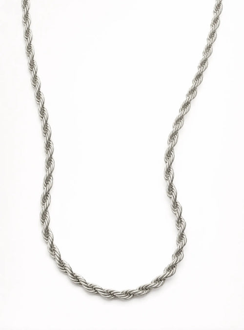 Caltian stainless steel 5mm rope necklace mens jewelry chain